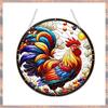 2025 Trend Rooster Acrylic Window Hangings 7.87" Rooster Sun Catcher Stained Glass Window Panels  For Home Garden Ornament