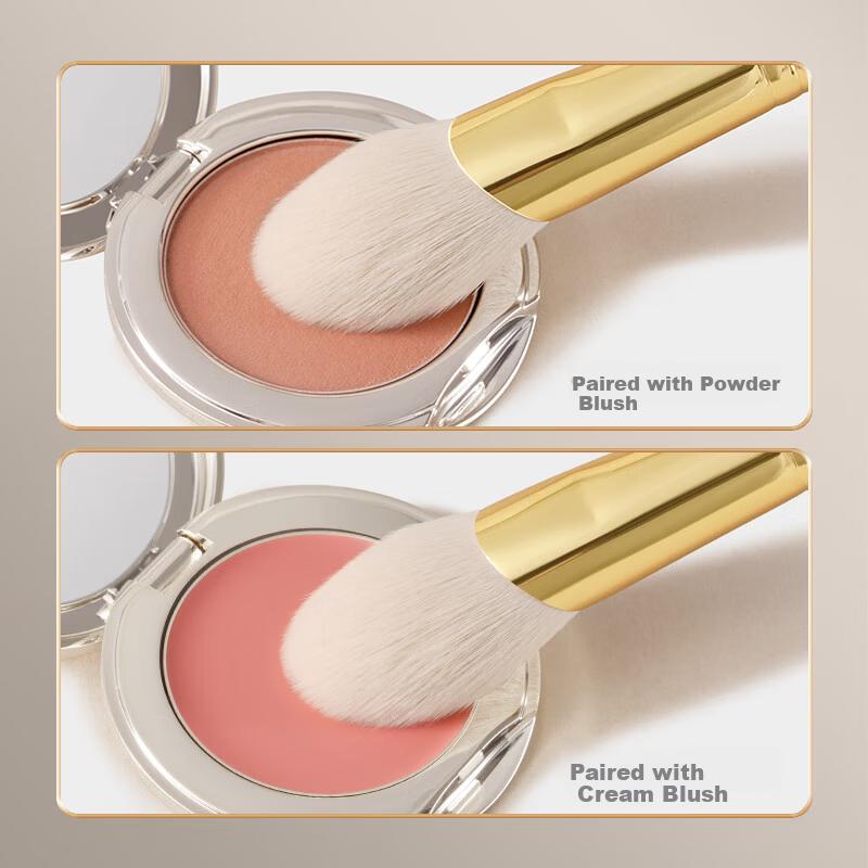 Rownyeon Makeup Brush, CM160 Angled Tongue Shaped Blush Brush, 1 Pack