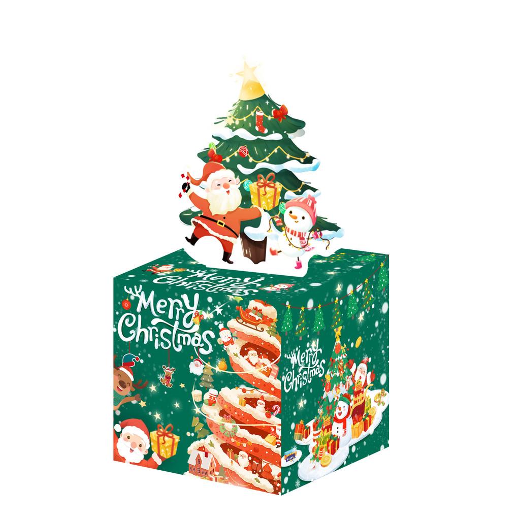 Green Festive Christmas Paper Money Box Holiday Illustration Party Decora Gift