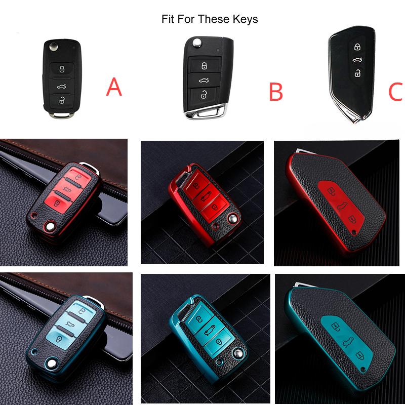 Чехол-брелок из ТПУ для Volkswagen Для VW Bora Polo Tiguan Jetta Passat B5 B6 B7 Golf Beetle Для Skoda Octavia
