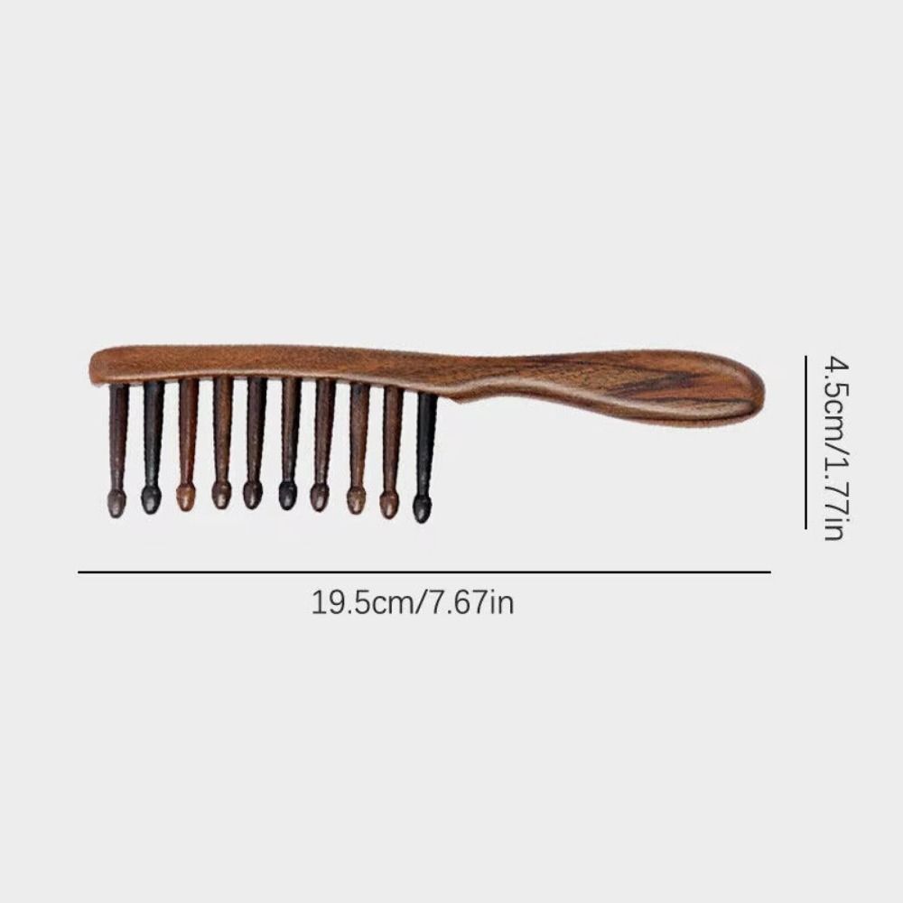 Anti-static Wooden Massage Comb No-snags Sandalwood Scalp Massager Straight Hair