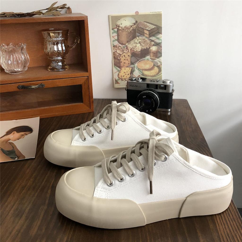 Круглый носок Женская обувь на плоской подошве Женская обувь на шнуровке из парусины Дизайнерская новинка в оригинальных тенденциях 2024 года Легкая повседневная вулканизированная обувь для H