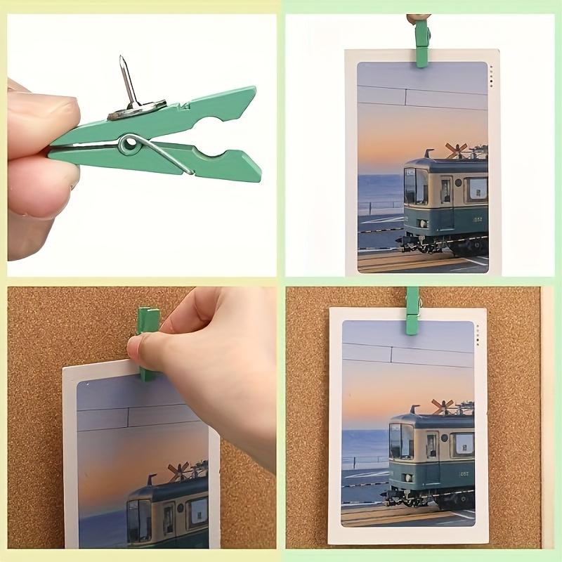 50 шт. Пастельные кнопки-гвоздики с деревянными прищепками - Цветные канцелярские кнопки для классной комнаты, офиса, домашних досок объявлений|Яркие кнопки-гвоздики