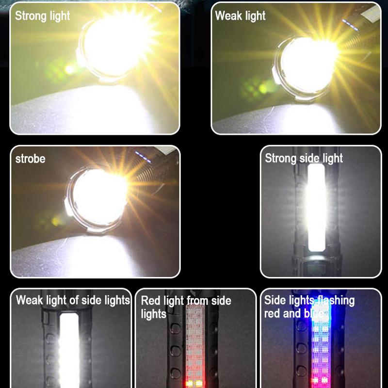 Мощный перезаряжаемый светодиодный фонарик с боковым светом, фонарь для кемпинга на открытом воздухе, фонарь для пеших прогулок, фонарик с ярким светом