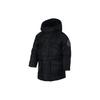 Solid Color Hooded Logo Long Sleeve Down Jacket Kids Outerwear Black HA5023-023