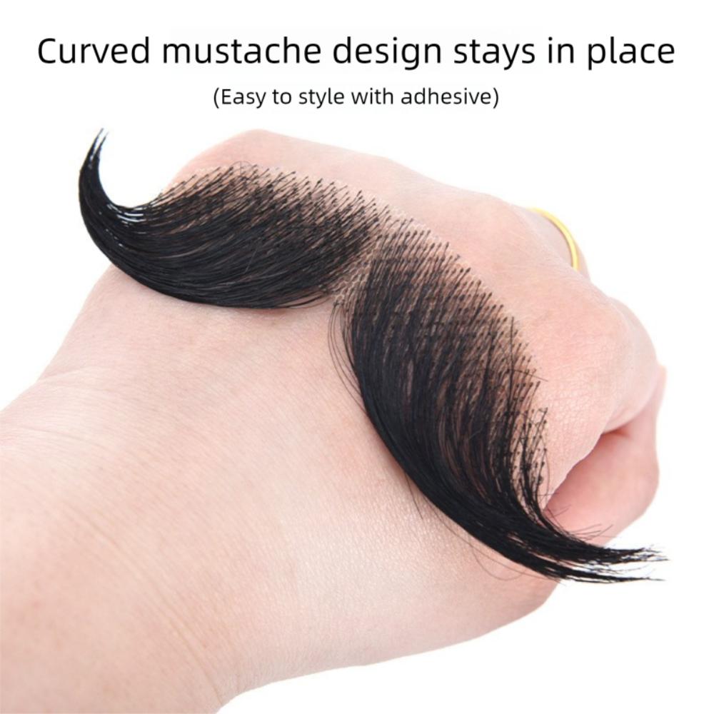 Natural Makeup Fake Beard Real Hair Realistic Fake Moustache Human Hair Beard Used In Daily Life
