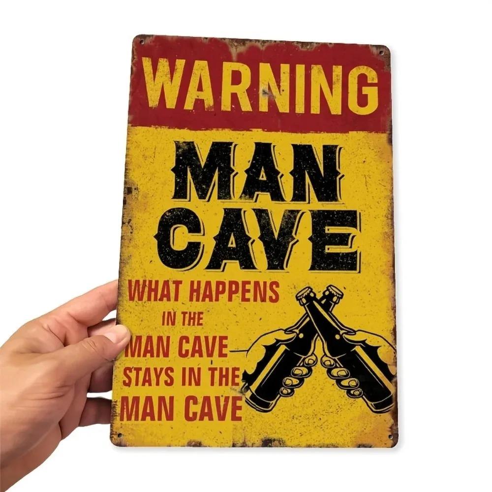 MANCAVEHEROZ Винтажная металлическая табличка Пиво Мужская берлога Декор Рустикальное настенное искусство Железный предупреждающий знак