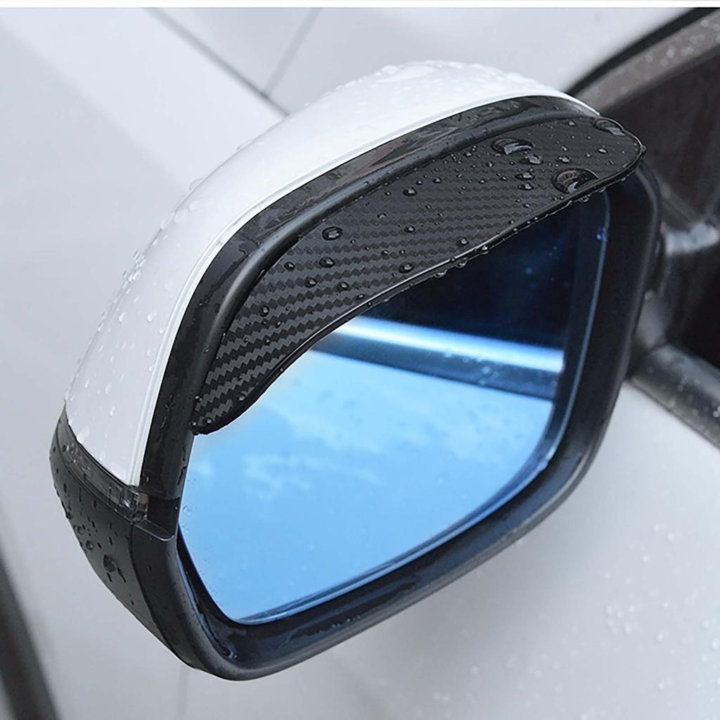 Car Reversing Mirror Rain Shield Carbon Fiber Texture Rearview Mirror Rain Eyebrow Shading Rain Shield Universal Reflective Mirror Rain Shield
