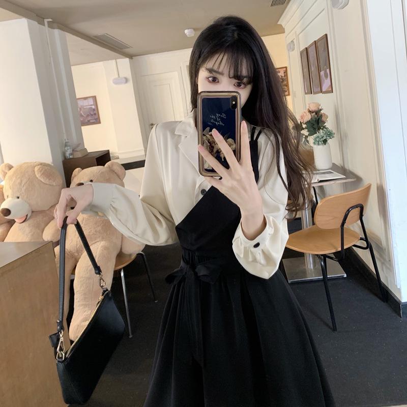 Женский костюм-юбка из двух частей во французском стиле - Большой размер, Элегантное легкое зрелое осенне-зимнее платье