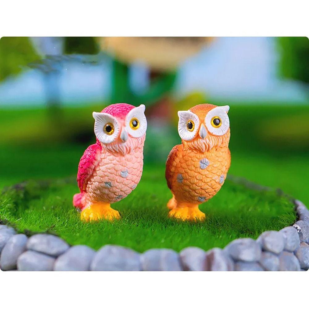 1Pcs Home Decoration Owls Figurine DIY Craft Micro Landscape Ornament New Animal Miniatures