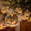 Transparent Festive Globes Glowing Clear Christmas Ball Ornament, Light Up Story Decoration with Warm LED Decorative Garland Accents Light,