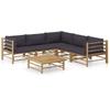 Maison Exclusive - Salon de jardin 6 pcs avec coussins gris foncé bambou