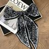 Premium Black Retro Cashew Silk Scarf Long Streamer Women's Summer Decorative Temperament Neck Strap Scarf