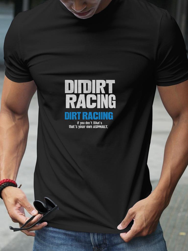 DIRT RACING Graphic T-shirt - Bold Striped Geometric Print