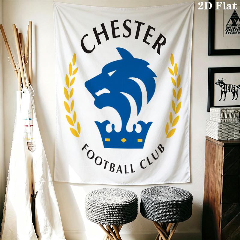 Chesterfield F.C Wall Tapestry Aesthetic Wall Hanging Printed Fabric Blanket Decorative Tapestries for Bedroom Living Room Home Decor