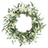 Венок из искусственных листьев эвкалипта Венок из искусственных зеленых листьев с ягодами для дома и улицы