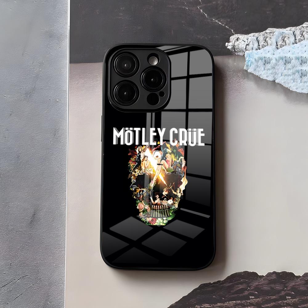 M-MotleyS Rock C-CrueS Phone Case For IPhone 17 Air 16 E Pro Max 15 14 13 Mini 12 Pro 11 Max Plus Black Glass Cover