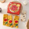 Women's Pizza Socks Gift Box - Sweat-Absorbent, Odor-Resistant Pure Cotton Mid-Calf for Halloween, Christmas & More