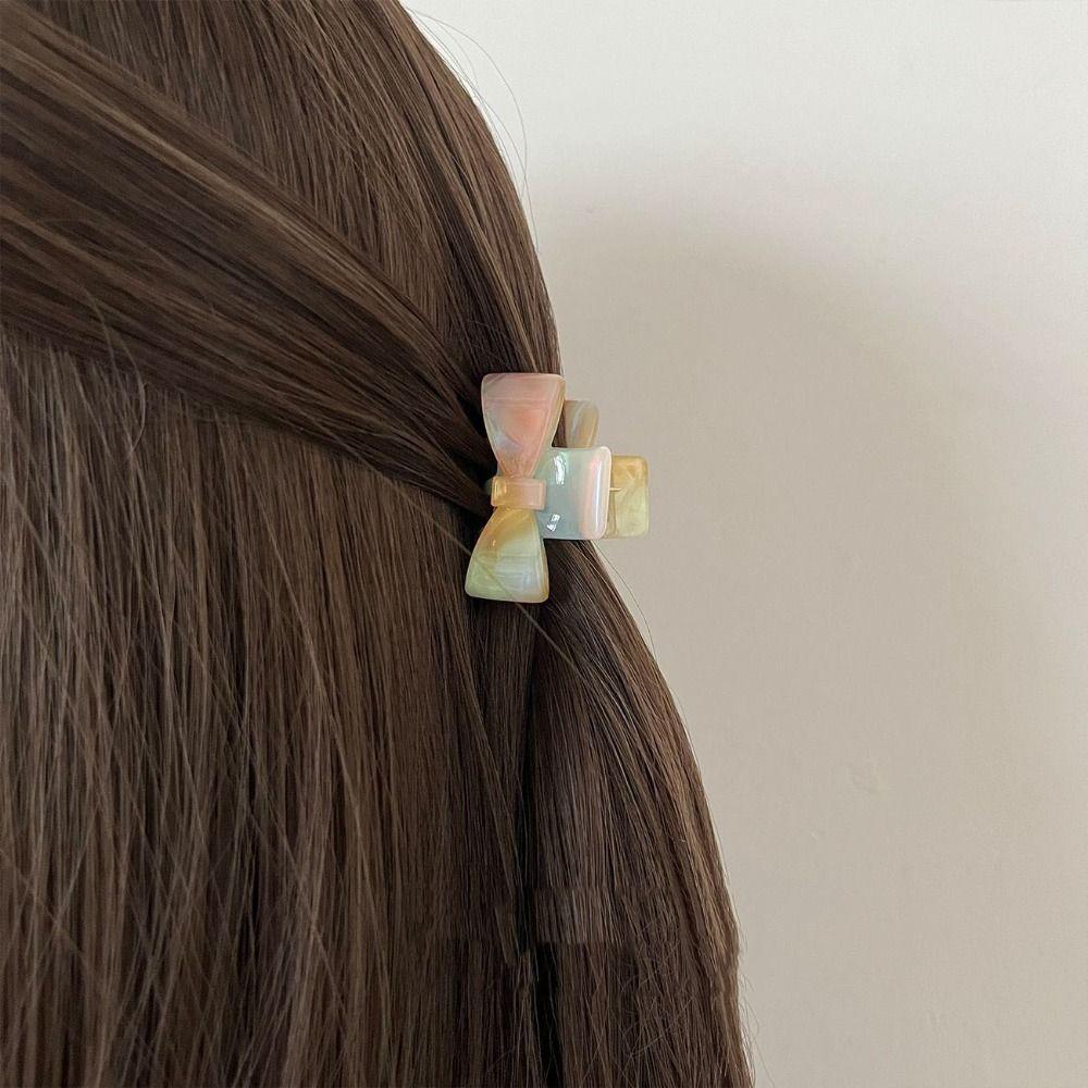 Korean Style Bow Hair Claw Colorful Bowknot Hair Clip Fashion Acetate Claw Clip Girls
