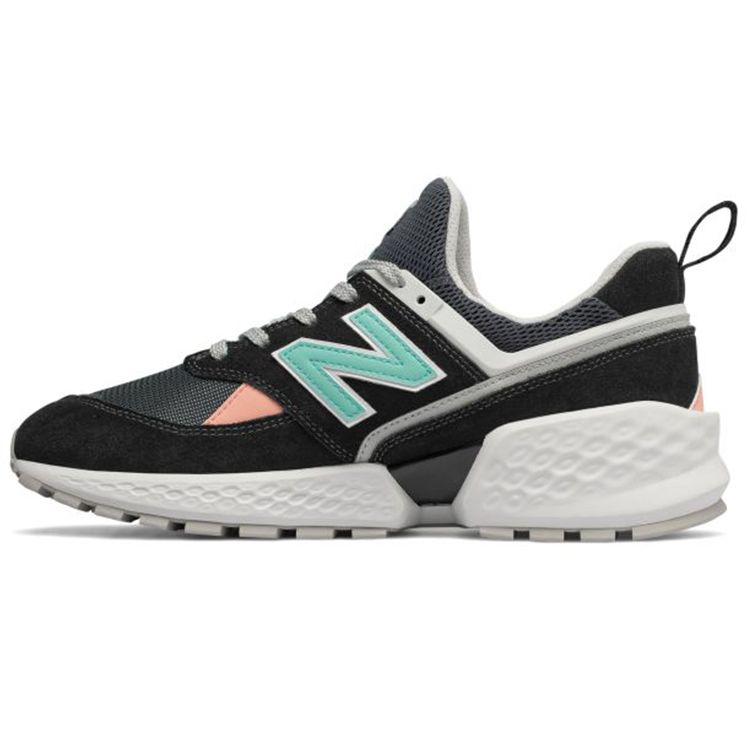 New Balance Nb 574 Sport V2 Mesh Fabric Synthetic Leather Suede Comfortable Low Top Lifestyle Shoes Men Sneaker Black Blue MS574GNB