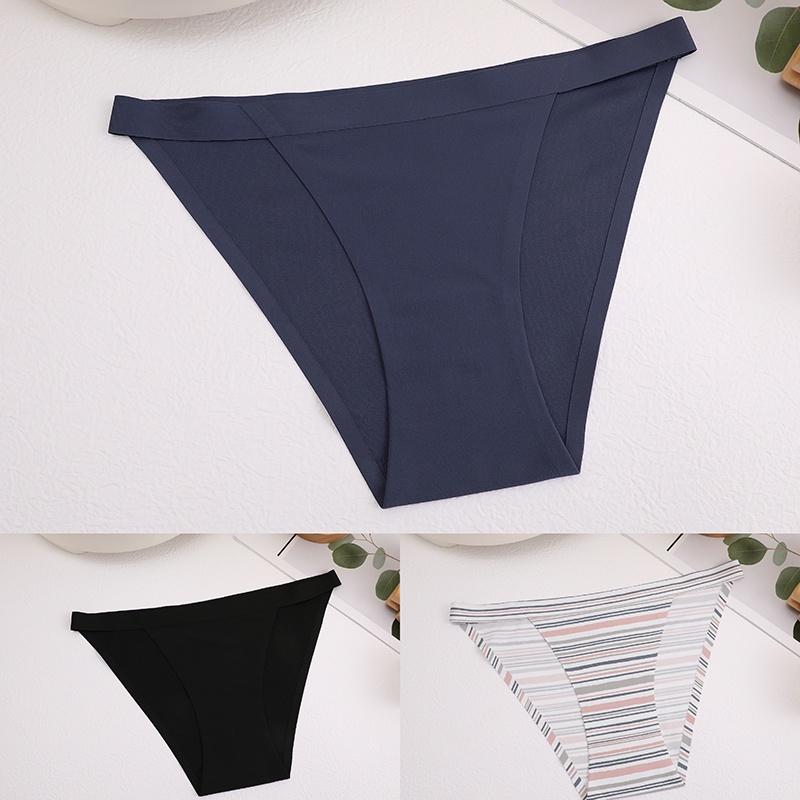 Бесшовные трусики для женщин, 3 шт./компл., хлопковые женские трусы с резинкой, большие размеры, нижнее белье бикини, нижнее белье