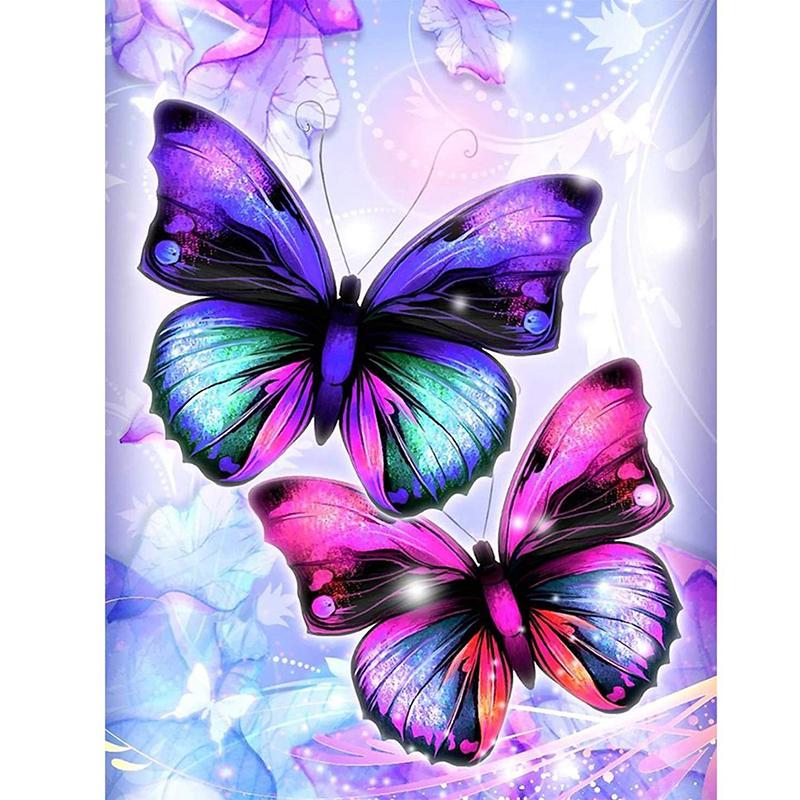 DIY Butterfly 5D Diamond Painting Full Round Drill Animal Diamond Embroidery Cross Stitch Rhinestone Mosaic Home Decor Gift