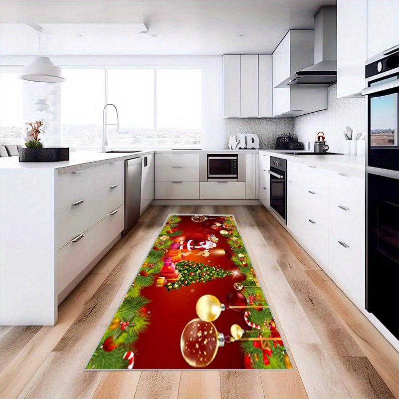 1 шт. анти-усталостный кухонный коврик красный Санта-Клаус водонепроницаемый нескользящий толстый мягкий кухонный коврик прочный удобный стоячий коврик для кухни