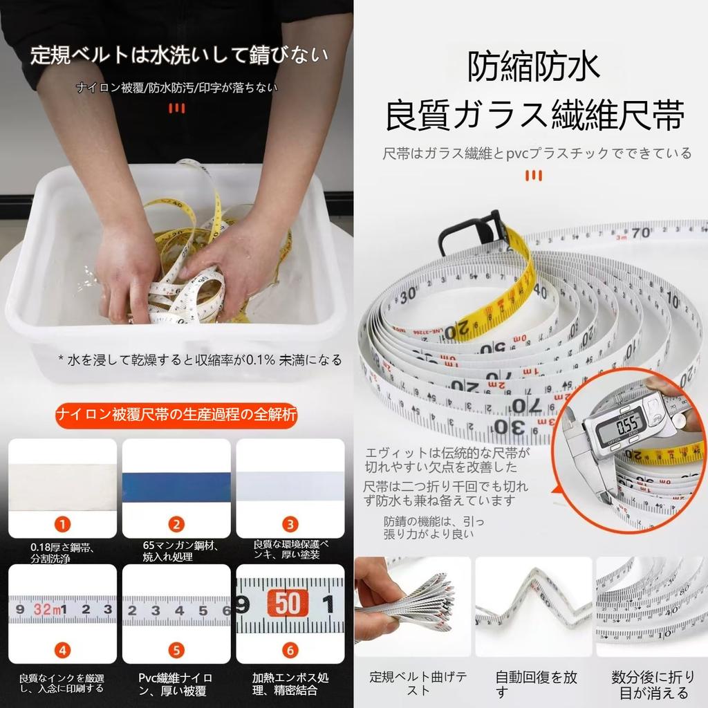 Zosyfex Glass Fiber Tape Measure Leather Tape Measure 3x Faster Recovery Speed 50m Tape Measure for 30m Tape 20m Tape Rust Resistant and Compact Ideal