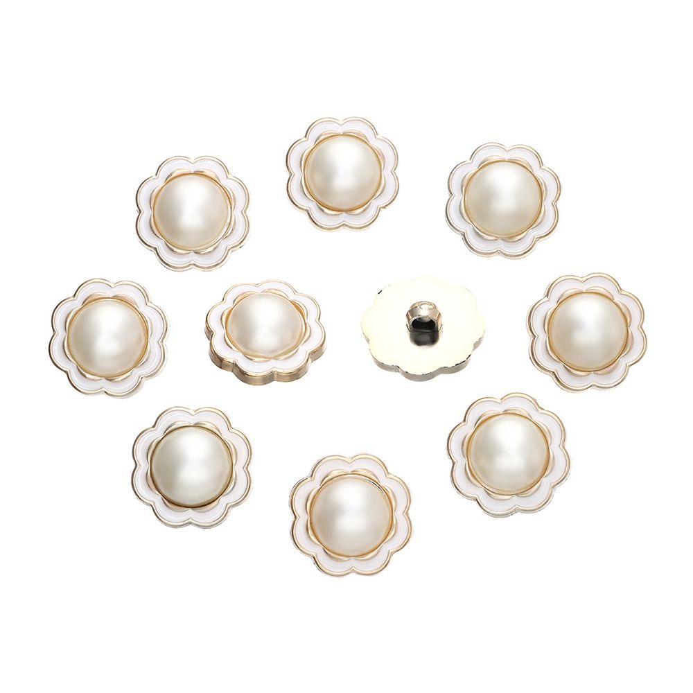 10Pcs Plastic Ornaments DIY Pearl Clothing Buttons Needlework Shirt Buttons Sewing Accessories