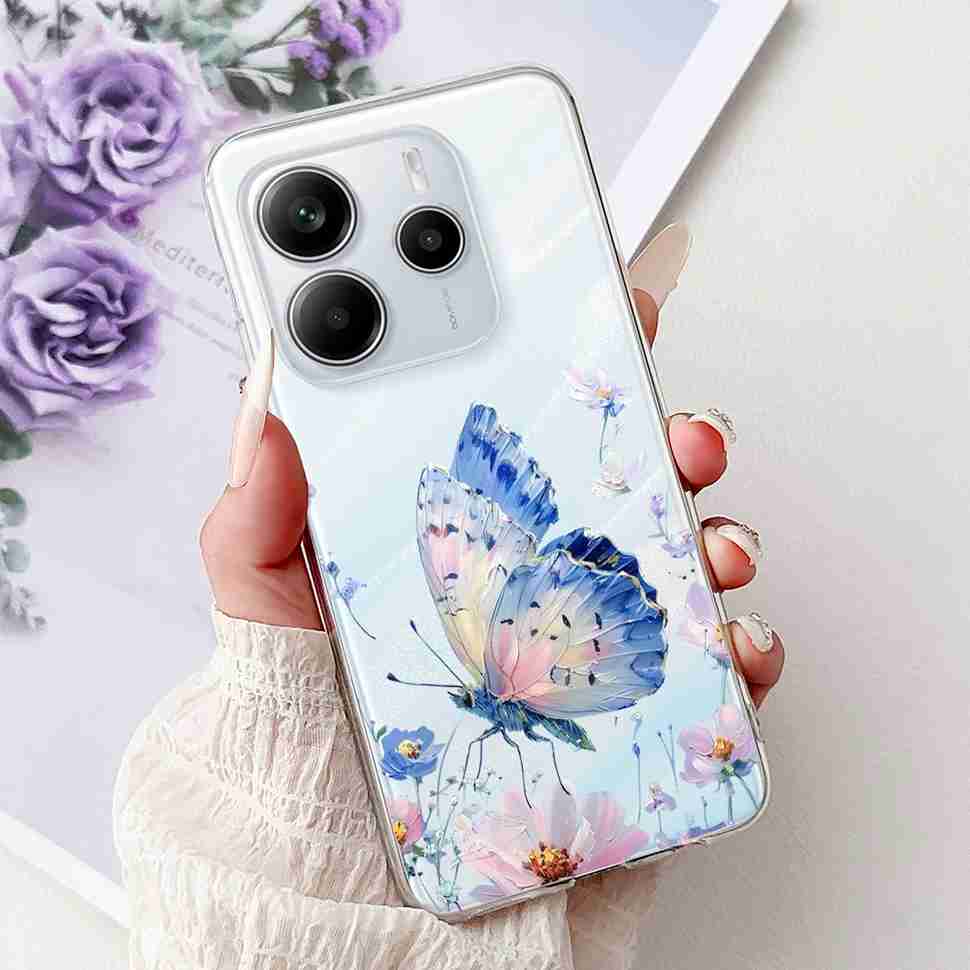 Чехол для Xiaomi Redmi Note 14 Pro 5G, красивый чехол с цветочным сердцем, мягкий силиконовый корпус для Redmi Note 14 Note14 4G, чехол