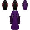 Ladies Gothic Cosplay Dress Polyester Fabric With Skull Pattern And Large Swing Skirt