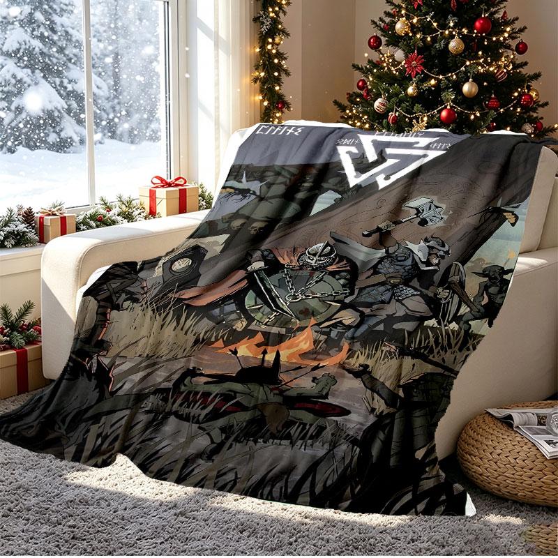 Valheim Pattern Blanket for Home Decoration, Bed, Sofa, Car Travel, Camping, Suitable for All Seasons, Birthday Christmas Gift