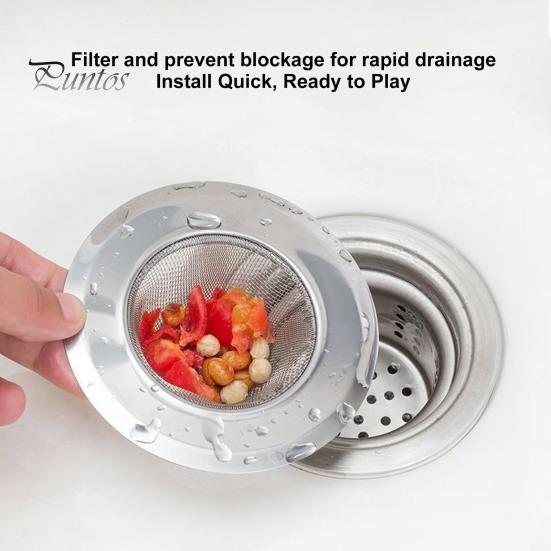 Сливной фильтр для раковины, улавливатель еды, нержавеющий, устойчивый к коррозии, быстрый дренаж, многоразовый фильтр для раковины, мусорный фильтр, кухонные принадлежности