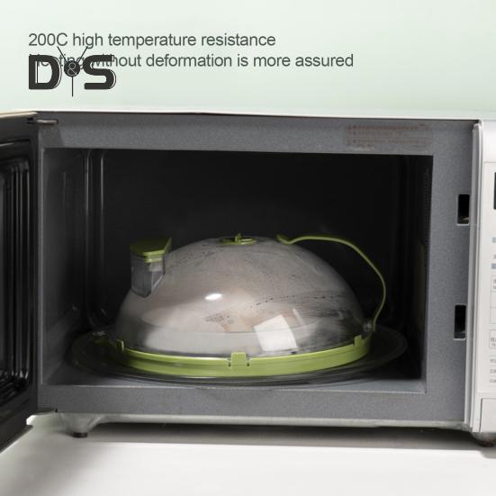 Крышка для еды в микроволновой печи, защита от брызг, термостойкая боковая ручка, вращающееся вентилируемое отверстие, прозрачная крышка для посуды для духовки, крышка от брызг