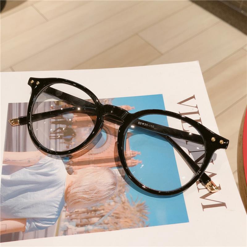 Transparent Glasses For Women Men Fashion Clear Anti Blue Light Computer Glasses Female Retro Round Full Frame Plain Glasses