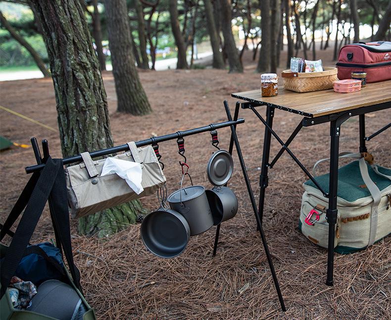 Folding Tripod Camping Rack for Clothes Drying & Travel Organization