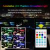 Автомобильная светодиодная лента RGB с управлением через приложение, музыкальный ритм, сенсорная лампа, украшение салона автомобиля, атмосферное освещение с дистанционным управлением 12 В