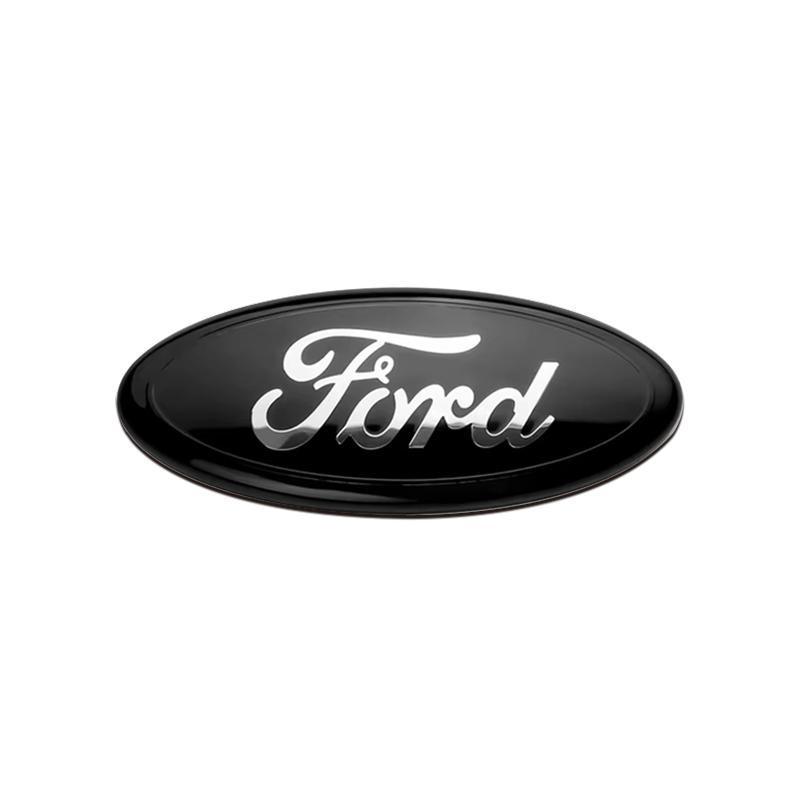 HFVS5 Car Front Grill Badges Logo Sticker Rear Trunk Emblem Lid Covers For Ford Ecosport Mustang Kuga Fiesta Fusion Focus 2 3 4 Mondeo