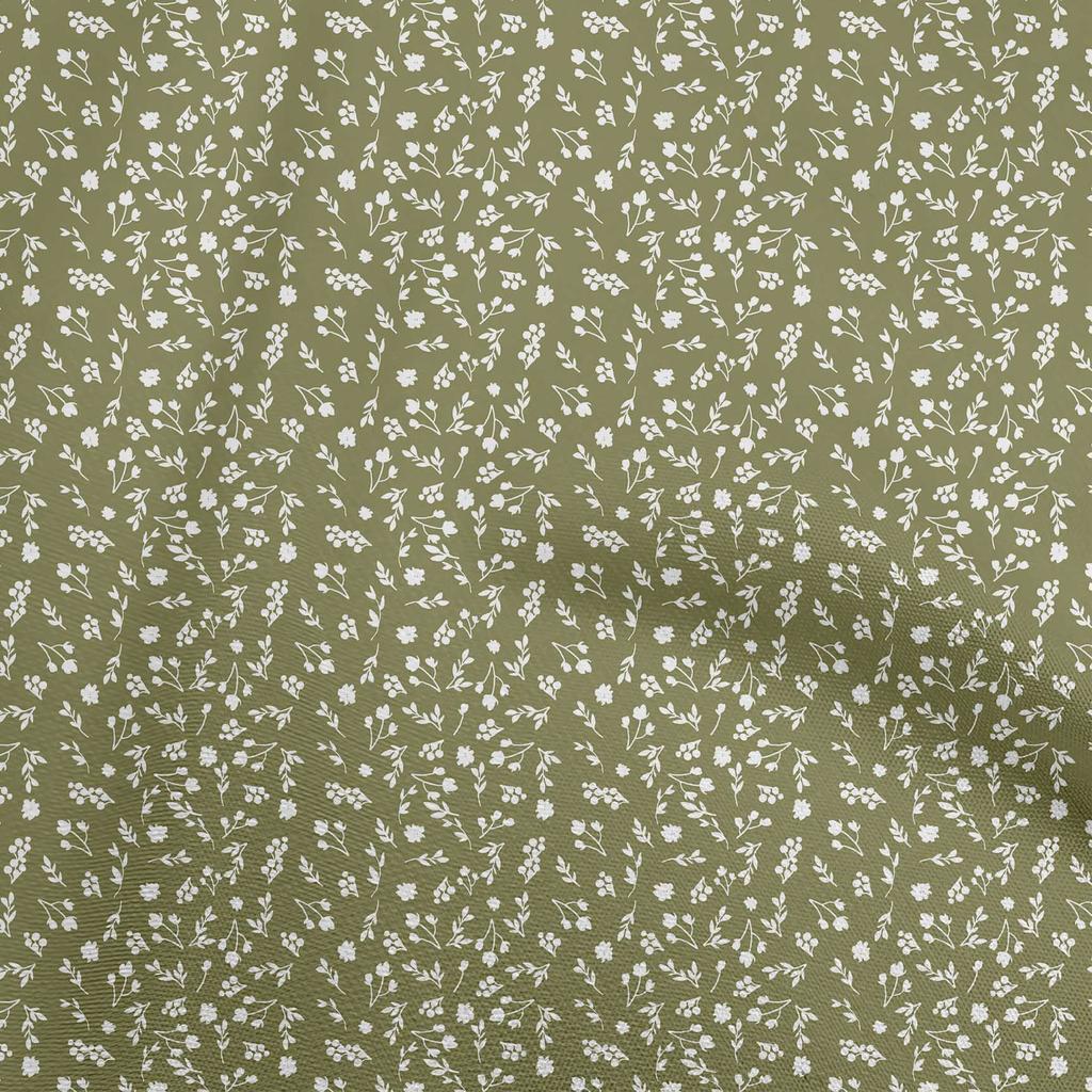 oneOone Cotton Flex Brown Fabric Florals Craft Projects Decor Fabric Printed By The Yard 40 Inch