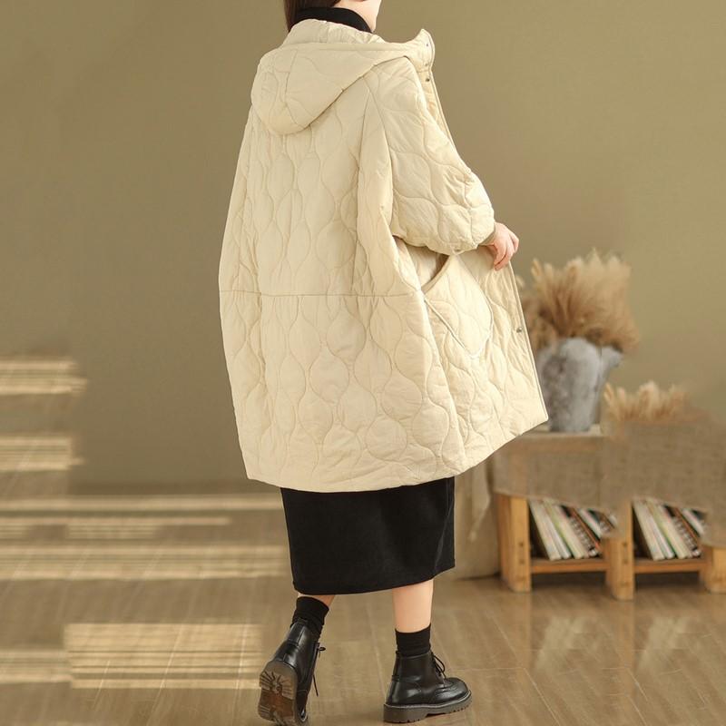 Autumn Spring Winter Cotton Padded Oversized Outerwears Women Casual Loose Jacket Coat