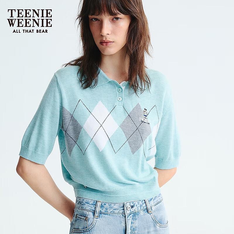 Женский трикотажный свитер с коротким рукавом в студенческом стиле Teenie Weenie