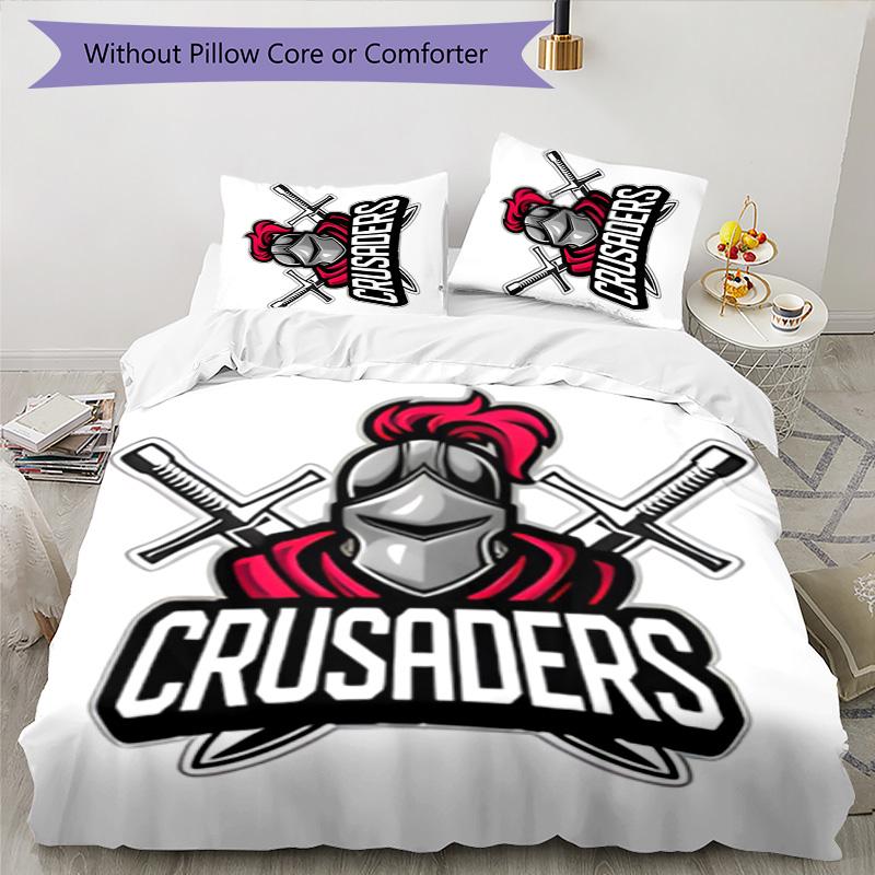 Crusader 3pcs Bedding Set Duvet Cover Closure Includes 1 Duvet Cover & 2 Pillowcases for All Seasons Bedroom Home Dorm Decor
