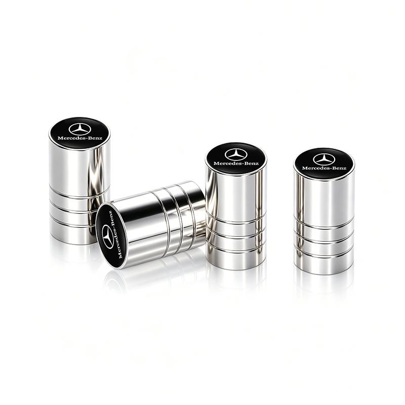 WAM3 4Pcs Car Tire Valve Cover Aluminum Alloy Car Wheel Tire Valve Caps For Mercedes Benz W210 W176 AMG CLS CLE CLA GLA GLB GLS Class