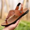 Летние новые мужские тапочки с застежкой-носком 2024 года, нескользящие высококачественные тапочки с узором «елочка», классические коричневые мужские повседневные туфли на плоской подошве