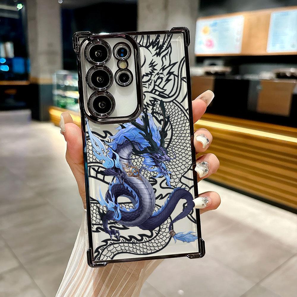 Чехол Для Galaxy S26 Ultra Модный Чехол для Телефона Бог-Дракон Для Samsung S26 S25 S24 S23 S21 Ultra S20 FE S25 Plus 5G Силиконовый Чехол