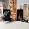 Книжные подставки Дракон из смолы Креативная скульптура Книжные подставки Готические книжные подставки Дракон Украшения 3D Ужасающий Дракон Декоративные книжные подставки