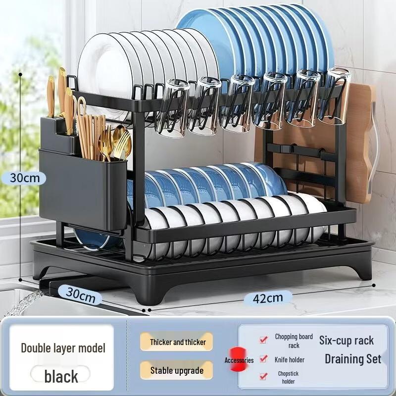 Двухъярусная кухонная полка-органайзер для столешницы Lantuan