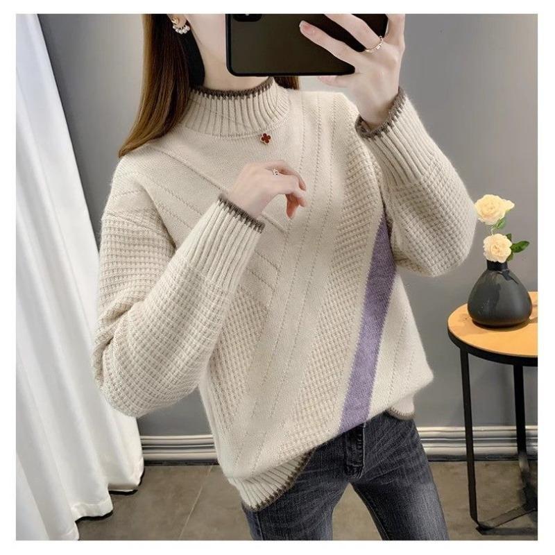 Женский шерстяной свитер Толстый Теплый Вязаный кардиган Свободного кроя Осень Зима Повседневная верхняя одежда