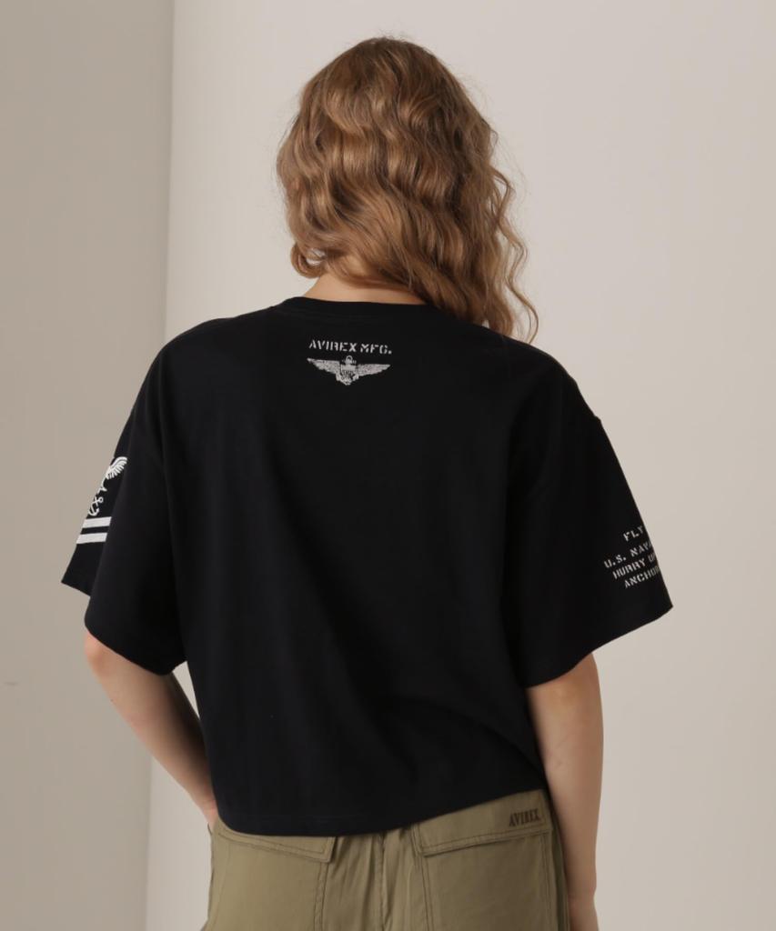 Avirex NAVAL POCKET SHORT T-SHIRT, Женская, Размер F 120, Темно-синий, 783-5935601