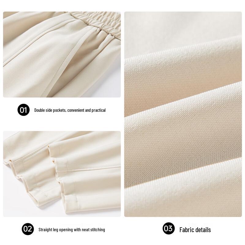 ROMON Unisex Lightweight Curved-Leg Casual Pants 808